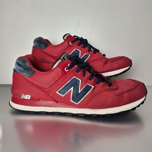NEW BALANCE 574, Rojo Azul, Talla M12, Usado, Buenas Condiciones.